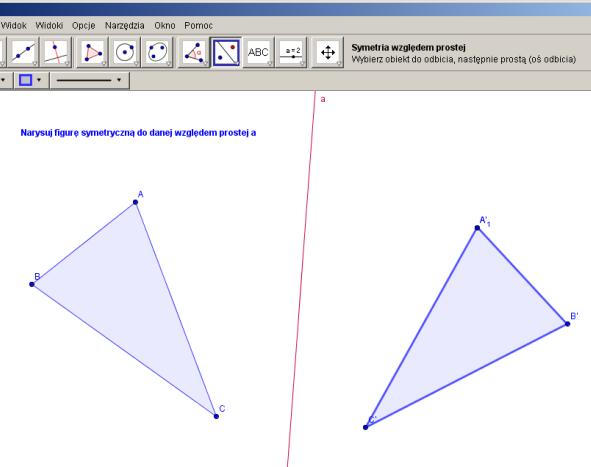 prostej a: a) Nieprzecinającej trójkąta b) Zawierającej jeden z boków
