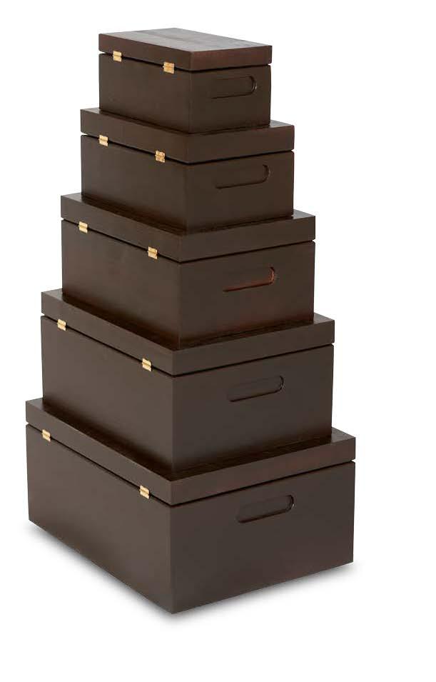 SKRZYNKI / OXES 579102 Skrzynka drewniana z deklem, Sepia brown 21x12x11,5