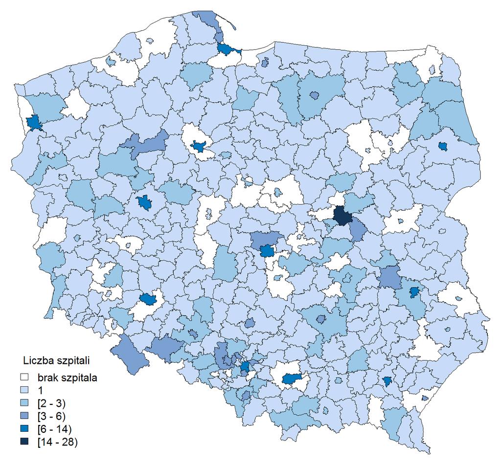 2.1 Obszar szpitalny 2.1.1 Informacje ogólne W 2013 roku 575 szpitali realizowało szpitalne świadczenia dotyczące analizowanej grupy schorzeń kardiologicznych na terenie Polski 5.