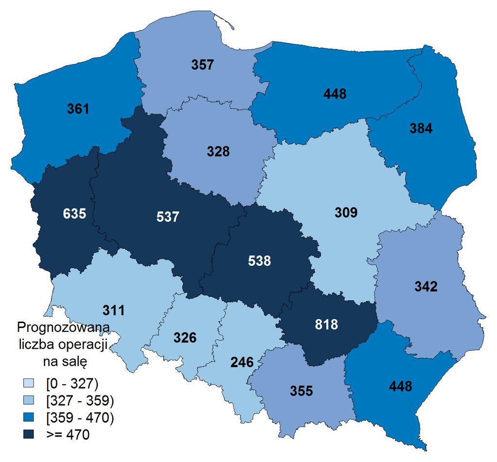 potencjał 14,3 14,4 13,8 13 Źródło: opracowanie własne na podstawie Raportu Kardiochirurgia Polska 2014 oraz BDL GUS.