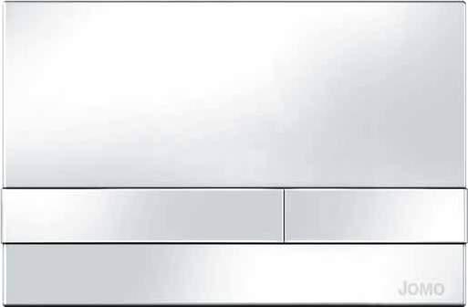 JOMO płyty przyciskowe EXCLUSIVE widok z boku Płyta przyciskowa JOMO EXCLUSIVE do spłuczek podtynkowych, w komplecie z ramką mocującą. Model: spłukiwanie dwuilościowe Nr art.