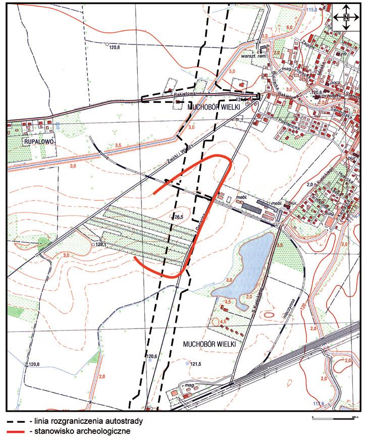 Ryc. 30. Wrocław-Muchobór Wielki, stan. 9/18, gm. Wrocław, woj. dolnośląskie. Lokalizacja stanowiska Fig. 30. Wrocław-Muchobór Wielki, site 9/18, Wrocław commune, dolnośląskie voivodeship.