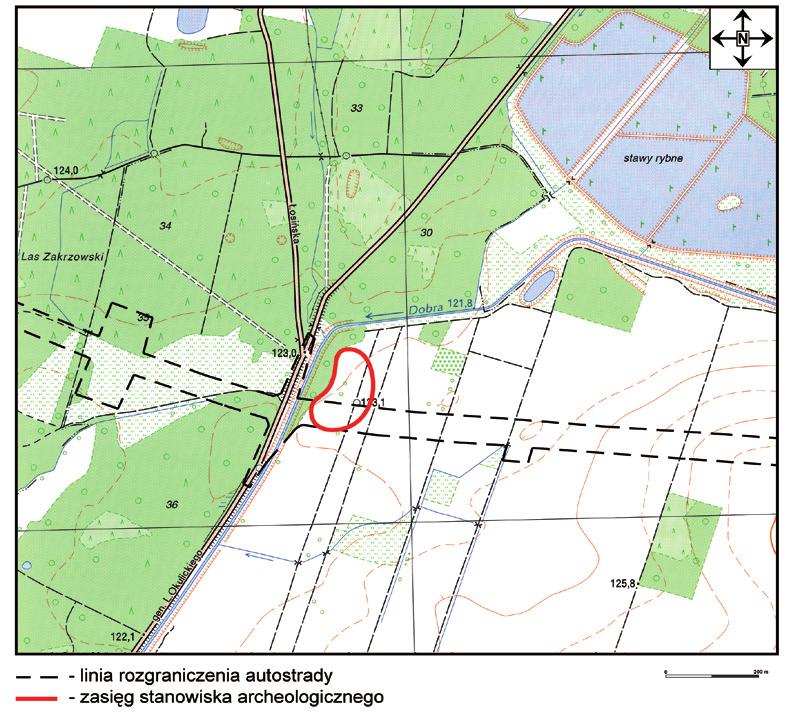 Ryc. 33. Wrocław- Zakrzów, stan. 28, gm. Wrocław, woj. dolnośląskie. Lokalizacja stanowiska Fig. 33. Wrocław- Zakrzów, site 28, Wrocław commune, dolnośląskie voivodeship.