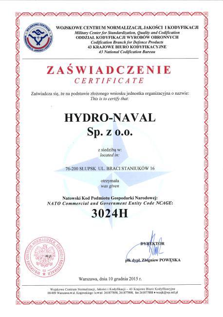 WIARYGODNOŚĆ www.hydro-naval.