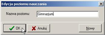 1.1 Dodawanie nowego poziomu nauczania Program Testico Edu umożliwia obsługę więcej niż jednego poziomu nauczania w ramach jednej szkoły (np.