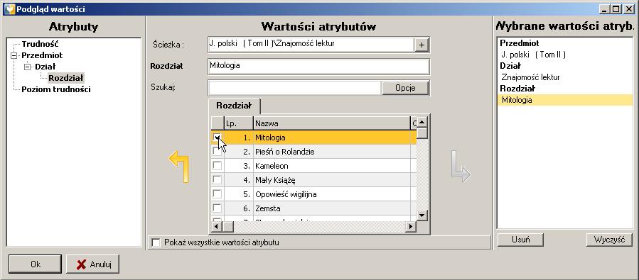 2.0 TESTY 2.1 Nowy wzorzec testu przypisać im odpowiednie parametry. Szczegółowe informacje na temat parametrów, atrybutów oraz wartości pytań znajdziesz w rozdziale 2.6 Generator testu.