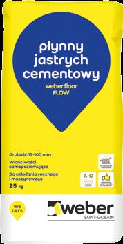 w stanie mokrym traci swoją wytrzymałość. Dodatkowo w przypadku stosowania oraz jastrychów anhydrytowych. W ofercie Weber dostępne są dwa rodzaje płynnych jastrychów cementowych: i.