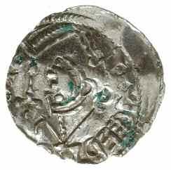pointed helmet, mennica Roskilde; Hauberg 25 (ten