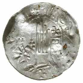 denar 1002-1024; Aw: Głowa w koronie w prawo;