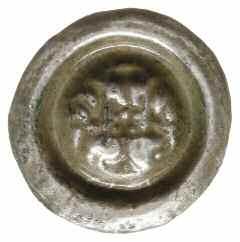 denar z lat 1178-1219, mennica Kołobrzeg; Aw: Budowla trójwieżowa, wokoło.