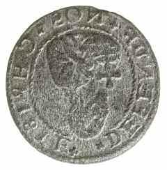 grosz 1577, Gdańsk; odmiana z Kawką na rewersie;