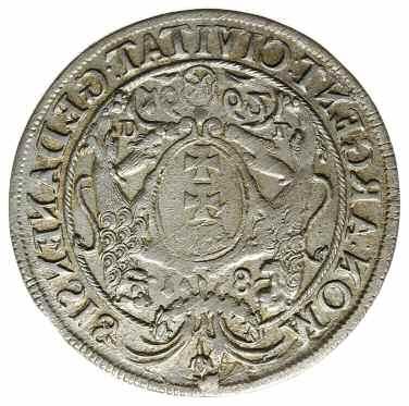 ort 1662 DL, Gdańsk; herb lewek w