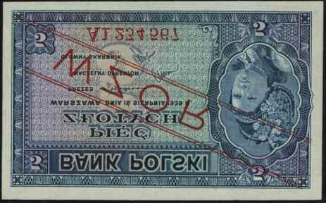 górnym marginesie, ale pięknie zachowane, banknot w opakowaniu firmy PMG z oceną Choice Uncirculated 64 NET I/I- 1.500,- 843.