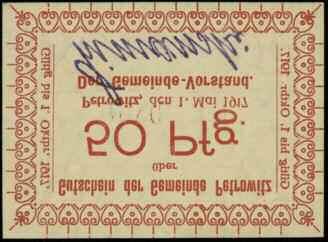 Katowice - Piotrowice; 10 fenigów 1.05.1917 (ważne do 1.10.1917); Keller 2034.b (wycenia na 50 marek!); wyśmienity stan zachowania, bardzo rzadkie I 500,- 866.