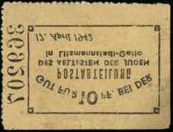 Restauracja Ogniska Oficerskiego w Łodzi; bon towarowy na 5 złotych 1927; seria E, numeracja 004199, na stronie odwrotnej stempel  208A i 209; bez złamań, na odwrocie