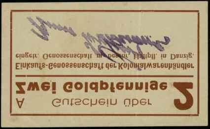 goldfenigów (1923); serie B, A, A i A; Podczaski WD-108.B.1, WD-108.A.2.b, WD-108.