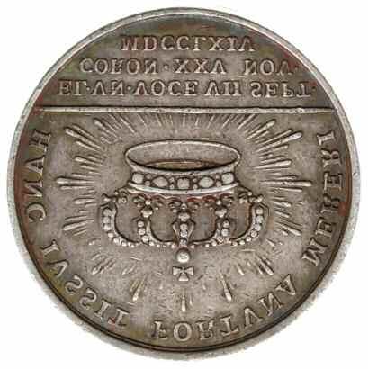 medal koronacyjny z 1764 roku autorstwa Tomasza Pingo; Aw: Głowa króla w prawo, wokoło STANISLAVS
