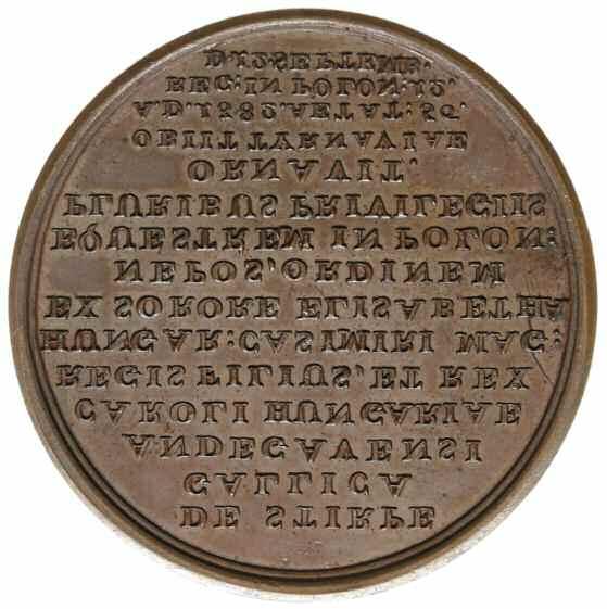 3421 (R3) - ale notuje w srebrze, Więcek 87; brąz 45 mm, 51.51 g, pięknie zachowany I 1.