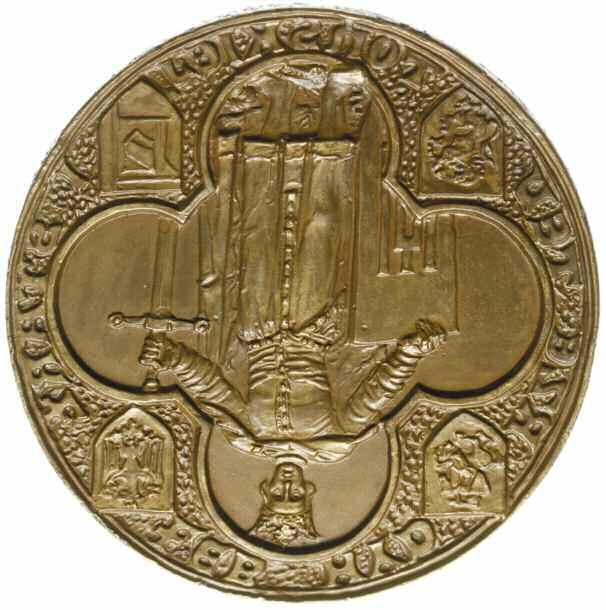 1849; Rw: Lira i gałązka oliwna na tle nut, u góry 50 JUBIL; brąz 40 mm, 26.