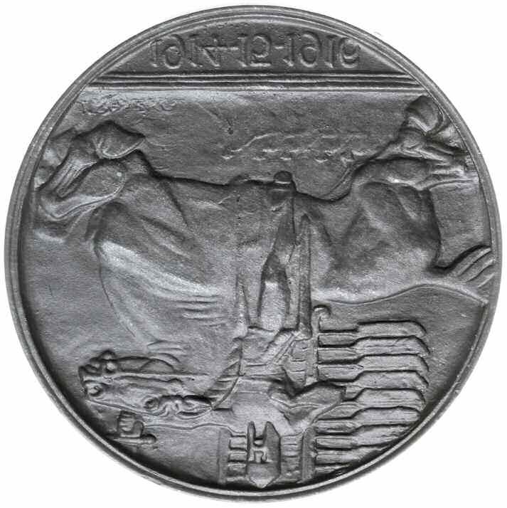 ROCZNICĘ POGROMU KRZYŻAKÓW POD GRUNWALDEM; Strzałkowski 154; brąz srebrzony 50 mm, 49.