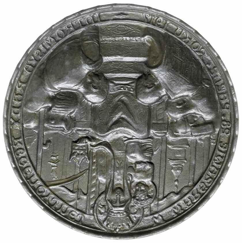 Skrzydlaty rycerz w galopie w lewo, w odcinku daty 1914-15-1916; Strzałkowski 366; cynk 60 mm, 72.