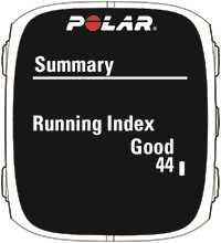 Wskaźnik Running Index jest obliczany podczas każdego treningu, jeśli mierzone jest tętno oraz włączona jest funkcja GPS/sensor biegowy, a także jeśli spełnione są następujące warunki: Ustawiono