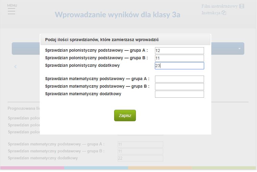 II. Szczegółowa instrukcja obsługi aplikacji do wprowadzania wyników 1.