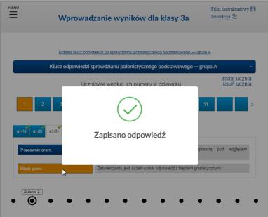 Jeśli się pomylisz, możesz zmienić zatwierdzoną odpowiedź, klikając w inny przycisk z