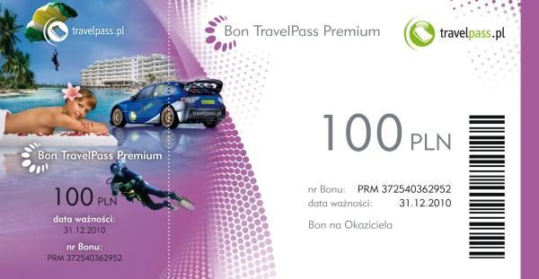 Załącznik nr 1 Specyfikacja nagrody nr 1 BONY PODRÓŻNE TRAVEL PASS PREMIUM Jeden bon na wszystko Wycieczki zagraniczne, pobyty w SPA, w DaySPA, nurkowanie, skoki spadochronowe, quady, paintball i