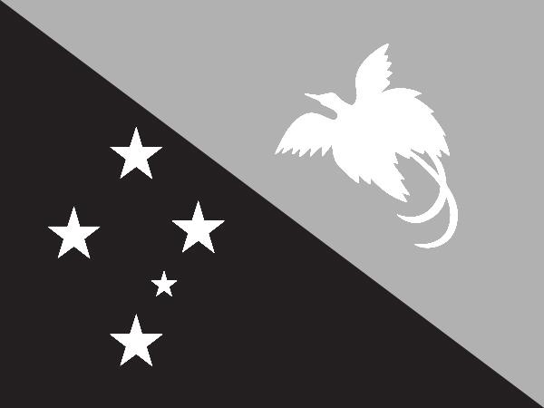 Flaga Papui Nowej Gwinei jest czerwono - czarna. Na czarnym tle jest 5 białych gwiazd. Przedstawiają one konstelację gwiazd o nazwie Krzyż Południa.