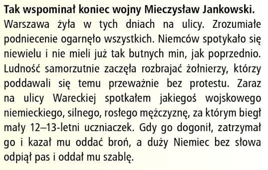 12. Przeczytaj tekst źródłowy i odpowiedz na pytania: 1.Który rok opisuje tekst? Tekst opisuje 1918 r. 2. Opisz zachowanie mieszkańców Warszawy. Mieszkańców ogarnęła radość.