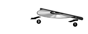 UWAGA: Jeśli taca nośnika nie jest całkowicie wysunięta, ostrożnie nachyl dysk podczas wyjmowania. 4.