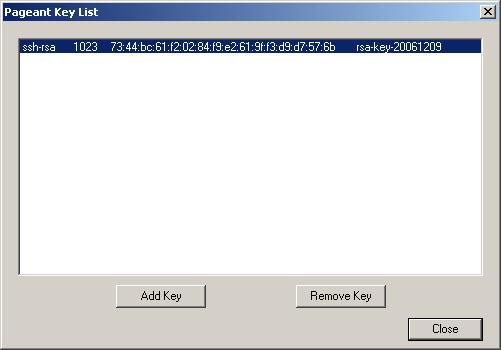 pageant Wracamy do PuTTY Przykład dodanego klucza do pamięci agenta