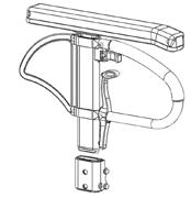 Infilare nuovamente il bracciolo nel morsetto fino a quando si blocca in posizione. Componenti di montaggio per la sede del bracciolo Fig.