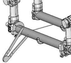 66 A Kit di rinforzo per uniciclo Montaggio del kit di rinforzo per uniciclo: Inserire il tiraraggi situato a una estremità del cavo nella sede sulla