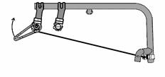65). Inserire il tenditore, (A), nella sede del cavo sulla parte posteriore del telaio, (Fig. 66).