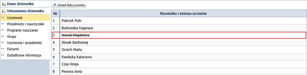 UONET+. Jak ponownie przyjąć do szkoły ucznia skreślonego lub przekazanego do innej szkoły? 2/6 Rysunek 3.