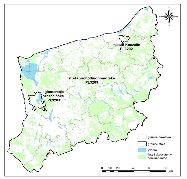 strefy dla celów oceny jakości powietrza pod kątem zawartości: SO 2, NO 2, NOx, O 3, CO, C 6 H 6, pyłu PM2,5, pyłu zawieszonego PM10 oraz zawartych w pyle Pb, As, Cd, Ni i benzo(a)pirenu (B(a)P.