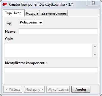 Zostanie otwarte okno dialogowe Kreator komponentów. 4.