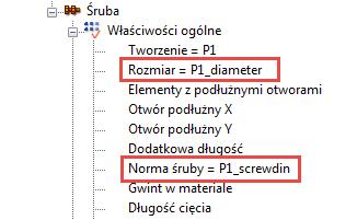 6. Zapisz komponent 7. Zamknij edytor komponentów W oknie dialogowym komponentu można teraz określić rozmiar i normę śruby dla komponentu.