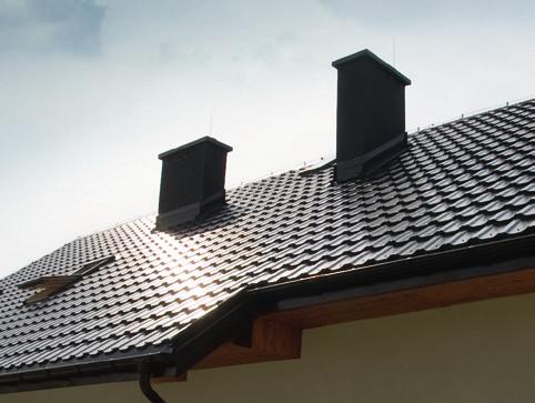 Dodatkowo symetryczny kształt dachówek GAMMA pozwala na wykorzystanie odciętych fragmentów arkusza, co prowadzi do dużych oszczędności materiału, szczególnie na dachach wielospadowych.