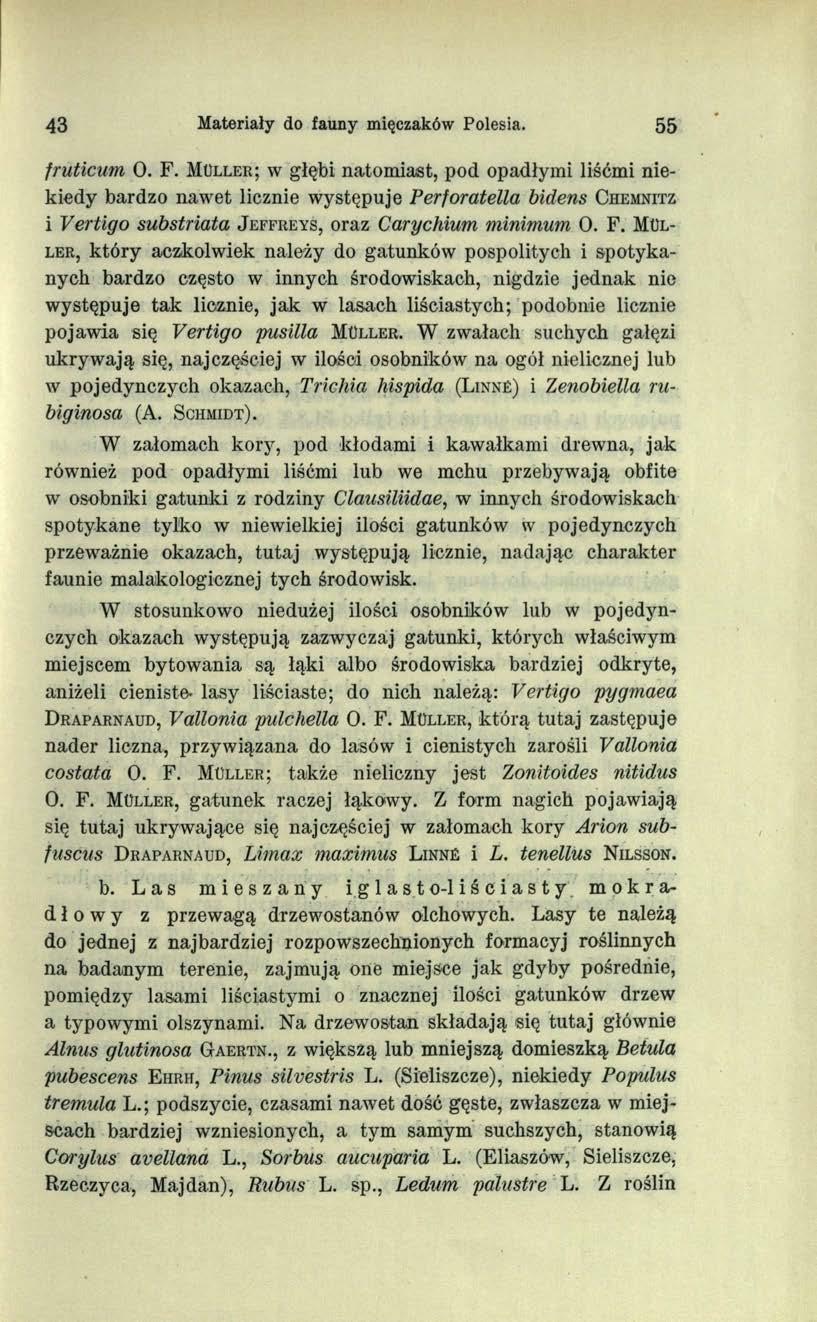 43 Materiały do fauny mięczaków Polesia. 55 fruticum O. F.