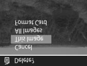 Usuwanie. Opcja Delete (Usuń) menu Playback (Odtwarzanie) powoduje wyświetlenie ekranu Delete (Usuwanie), zawierającego kilka opcji.