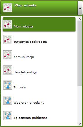 Obsługa mapy Widok (2/9) Moduły Przycisk umożliwia rozwijanie