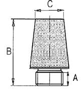 10 23 30 7010 1 1 14 24 36 7010 1/4 Tłumik hałasu stożkowy z sześciokątem pod klucz, spiek brązu A F H CH 567-1 G1/8 8,0 6,0 28,0 13