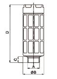 7085 1/2 1/2 43 10 87,4 7085 1/8 Tłumik hałasu stożkowy, pod klucz 6-kątny F H CH Poziom hałasu [dba] 7030 M5 M5 4 17