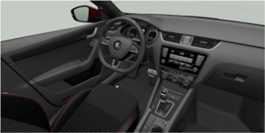 ŠKODA Octavia RS Kolor: Błękit Race Metalizowany Wersja wnętrza: RS czerwony ID Konfiguracji: SA1247118 Silnik: 2,0 TDI 135 kw (184 KM) 6- biegowa automatyczna DSG 4x4 podstawowa: koloru nadwozia: