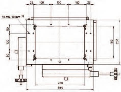 Wyposażenie projektorów pomiarowych Wymiary stolika pomiarowego ø (2) (1) (3) 176-206 dla TM-505 (1) głębokość (2) otwór (3) szczegółowy rysunek rowka teowego (3) (2) (1) 176-207 dla TM-510 (1)