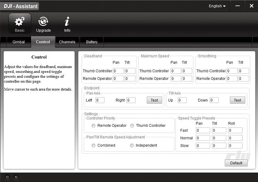 Ronin-M Podręcznik użytkownika Viewer Menu: Menu Viewer wyświetla w czasie rzeczywistym najważniejsze informacje dotyczące podzespołów elektronicznych i informacji zwrotnej z silników.