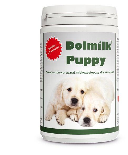 Dolmilk Puppy PREPARAT MLEKOZASTĘPCZY DLA SZCZENIĄT (z butelką i smoczkami) Dolmilk Puppy zawiera składniki w optymalnej ilości i proporcji. Zawarte w nim białko jest wyłącznie pochodzenia mlecznego.